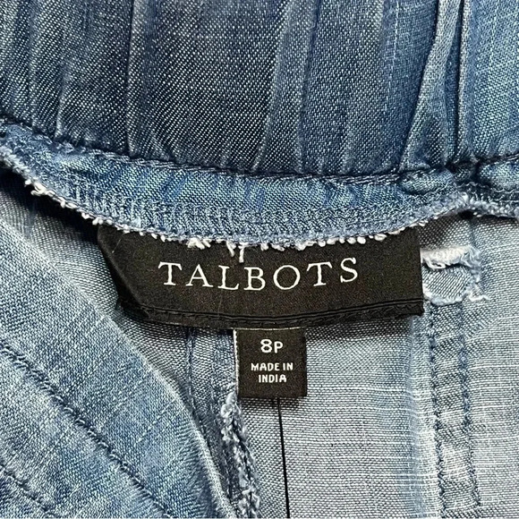 NWT Talbots Jean Chambray Drawstring Pants Size 8P - Picture 3 of 7